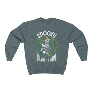 Spooky Plant Lady Sweatshirt Halloween Skeleton Sweater Crazy Plant Lady Plant Mom Sweatshirt Plant Lover Gift Plant Mama Shirt Y2k Clothing image 5