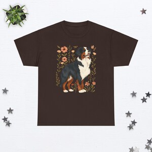 Bovaro Bernese Camicia Bovaro Bernese Regali Cane Bernese Mamma Camicia Floreale Cane Tshirt Amante Del Cane Regalo Cane Mama Cottage Core Vestiti Dark Chocolate