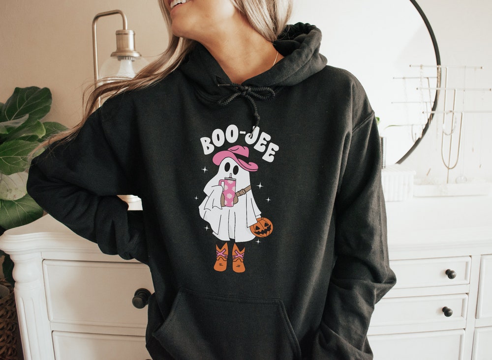 Snorider Design Boo Jee Hoodie Retro Western Halloween Hoodie Country Hoodie Midwest Hoodie Cowgirl Hoodie Y2K Hoodie Plus Size Hoodie Fall Clothes Women