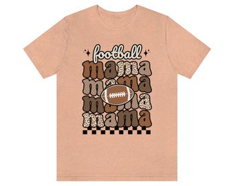 Retro Football Mama Shirt Football Mom Shirt Leopard Mama