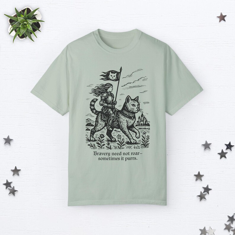 Chemise chat médiévale Chemise Castlecore Chemise fantaisie Chemise Booktrovert Chemise chat chevalier Cadeau pour amoureux des chats Chemise Renaissance Vêtements fantaisie image 6
