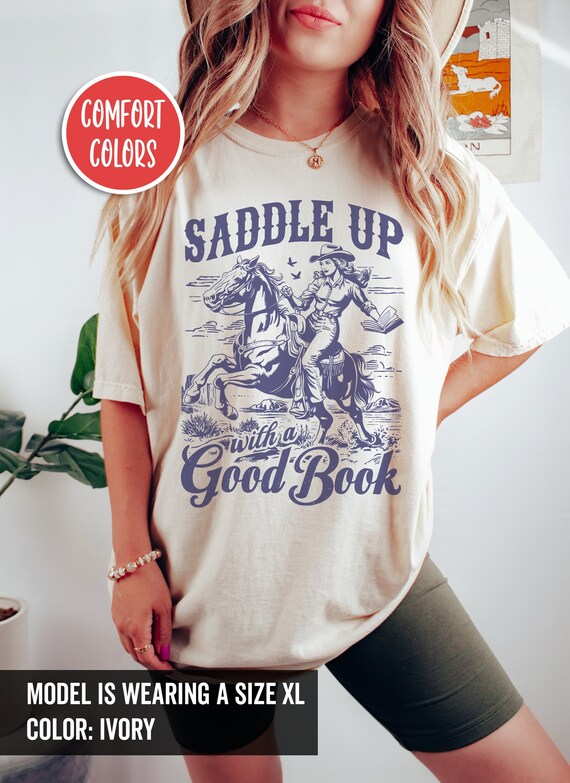 Bookish Cowgirl Shirt Cowboy Romance Shirt Howdy Shirt Yeehaw Shirt Smut Book Lover Gift Romance Reader Shirt Vintage Western Graphic Tee