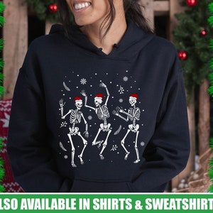 Christmas Dancing Skeleton Hoodie Christmas Skeleton Sweatshirt Oversized Hoodie Goth Hoodie Skeleton Sweater Gothic Hoodie Skeleton Shirt