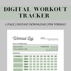 Workout Log, Fitness Planner, Workout Planner, Workout Tracker, Exercise Log, Fitness Journal, Printable Planner, Exercise Planner,
