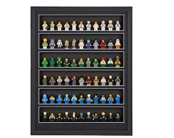 Handcrafted Wood Lego Display Frame - Showcase 66 Mini Figures in Style - Perfect for Lego Enthusiasts