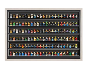 Ręcznie wykonana drewniana ramka Lego - Zaprezentuj 138 minifigurek w dobrym stylu - Idealna dla entuzjastów Lego