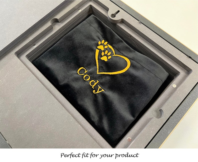 Personalized Embroidered Ashes Pouch, Pet Ashes Keepsake, Animal Cremains, Gift Set, Cat Dog Cremation, Remembrance image 4