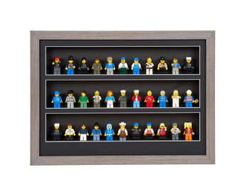 Handcrafted Wood Lego Display Frame - Showcase 33 Mini Figures in Style - Perfect for Lego Enthusiasts