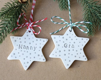 Handmade Personalised Dotty CLAY Decoration, Christmas, Home Decor, Gift, Bauble, Ornament
