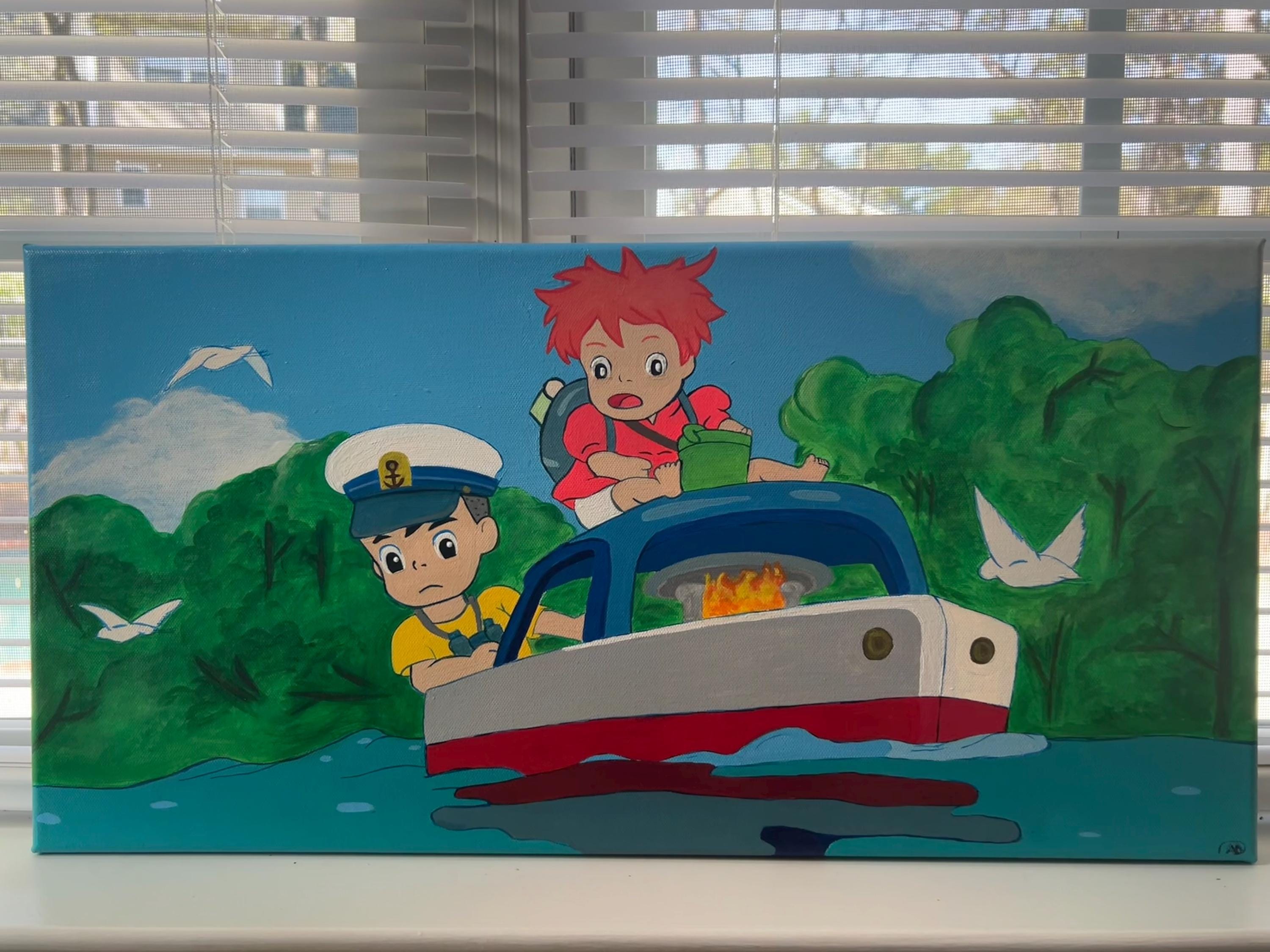 Ponyo Inspired Painting; 12x24 - Etsy