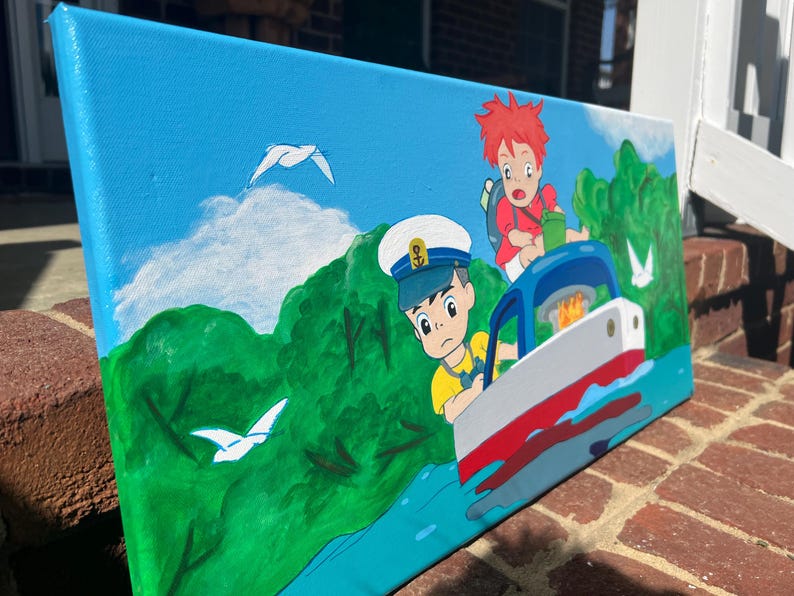 Ponyo Inspired Painting; 12x24 - Etsy