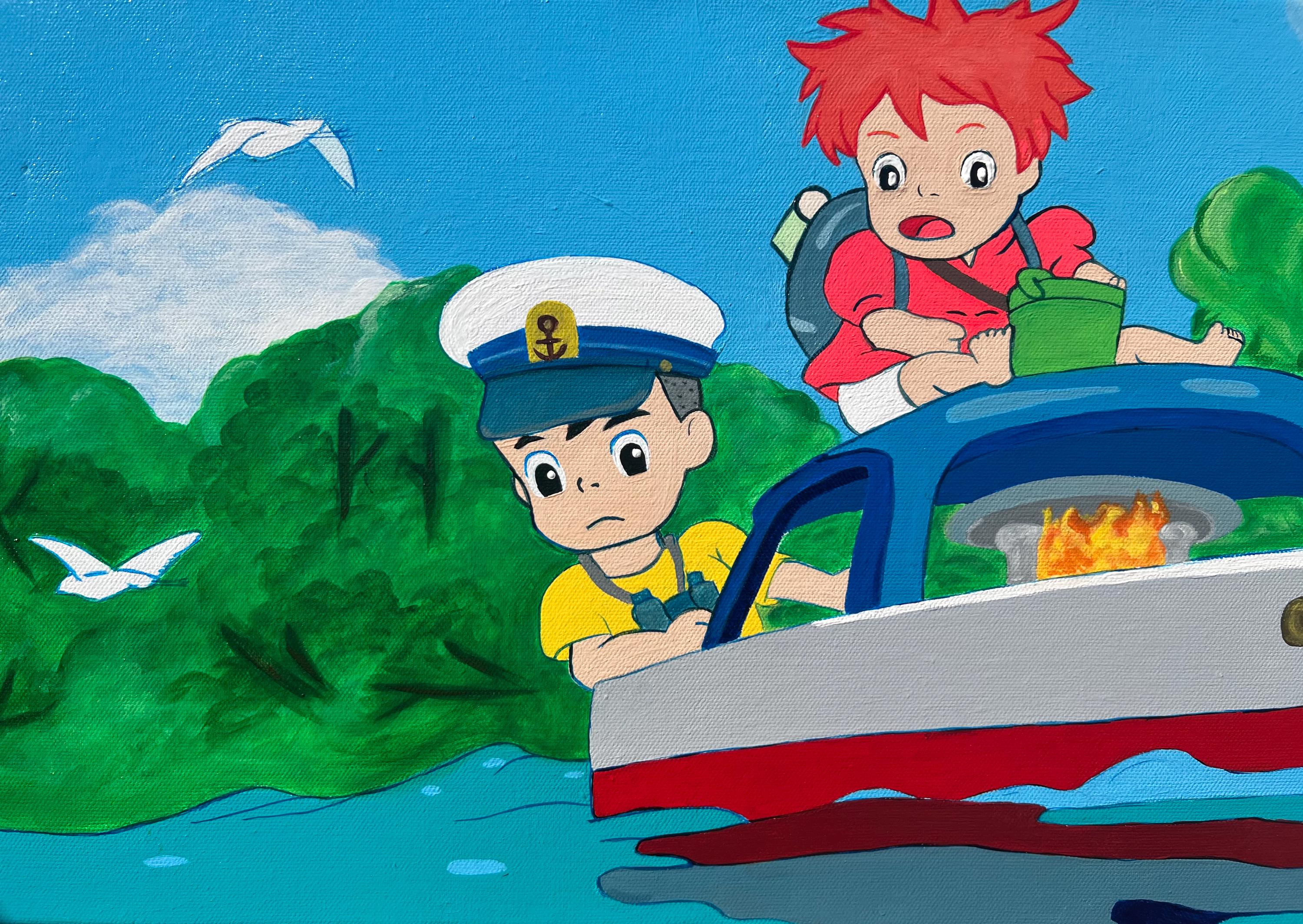 Ponyo Inspired Painting; 12x24 - Etsy