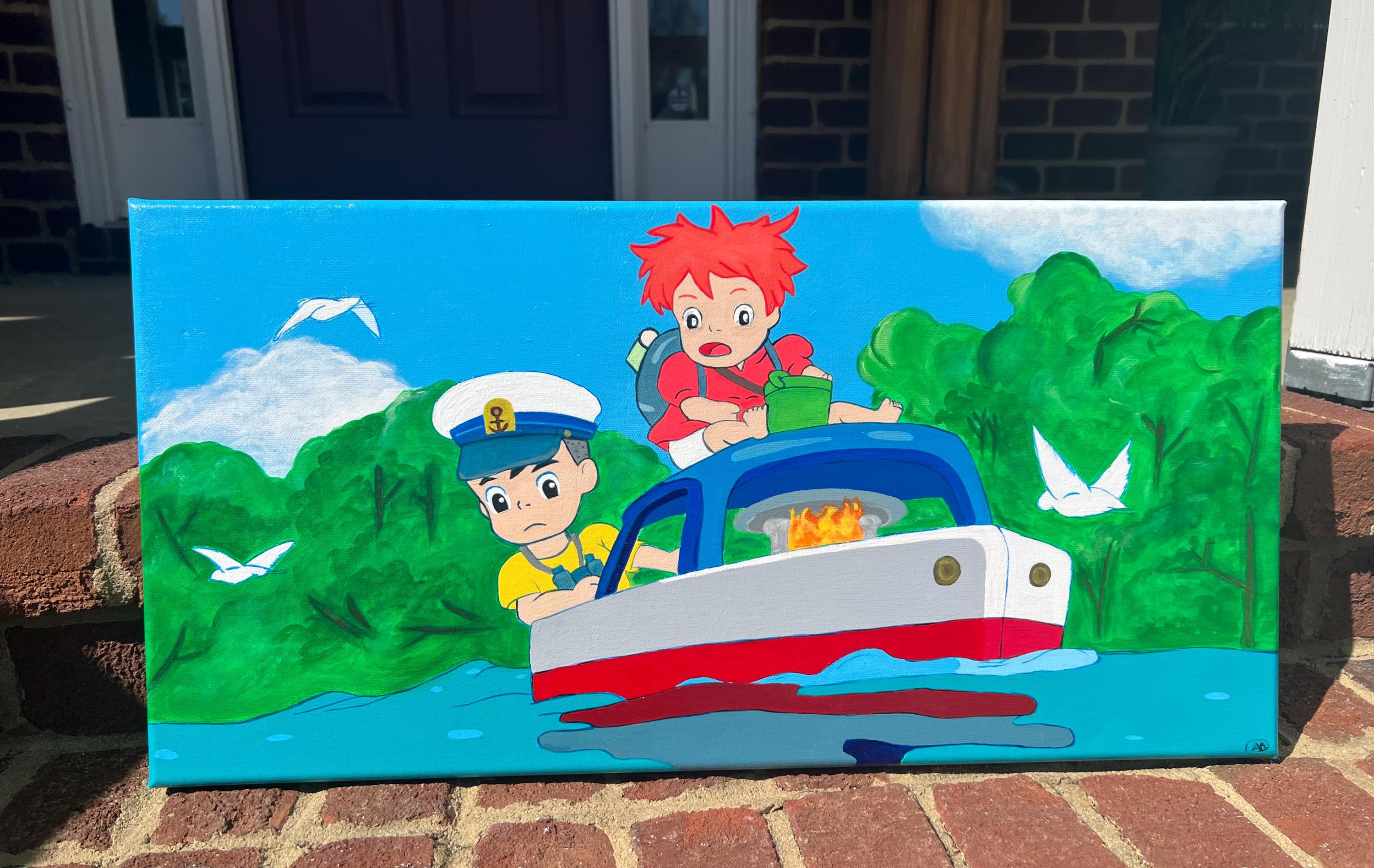Ponyo Inspired Painting; 12x24 - Etsy