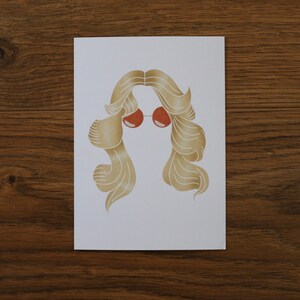 70s Girls with Glasses A6 Print | Hair Vintage Historical Hippy 1970s Farrah Fawcett Recycled Paper Minimalist Sunglasses