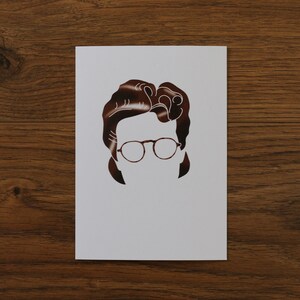 40s Girls with Glasses A6 Art Print | Vintage Hair Hairstyles Historical 1940s WW2 Illustration Painting Golden Age Cinema