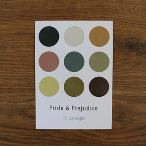 Pride and Prejudice | A5 Colour Palette Art Print| Joe Wright Aesthetic Poster Film Movie Cinema Minimalist Period Drama Keira Knightley
