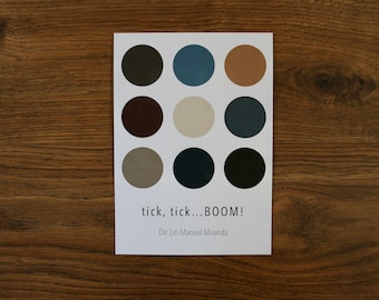tick, tick...BOOM! | A5 Colour Palette Art Print| Lin Manuel Miranda Andrew Garfield Aesthetic Poster Film Movie Cinema Minimalist Musical