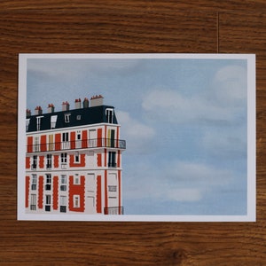 París / A5 Arte Impresión Pintura Francia Viajes Arquitectura Postal Cartel Arte de pared Minimalista Naranja Montmartre Apartamento
