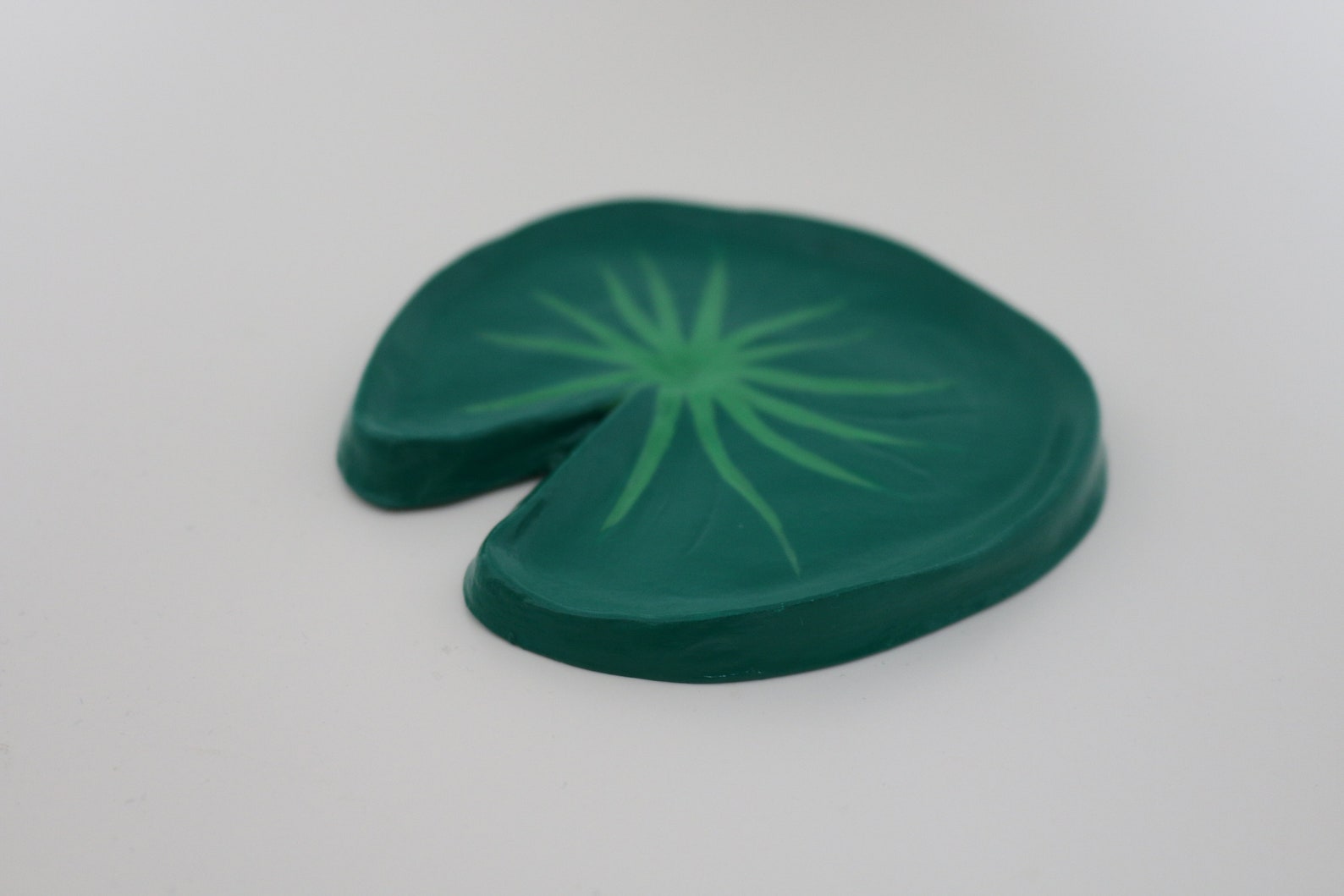Lily Pad Trinket Plat Clay Handmade Painted Jewellery Ring Etsy