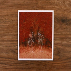 Wenn Harry Sally traf A5 A4 Kunstdruck | Rom Com Billy Crystal Herbstfilm Film Nora Ephron 1980s Recycled Poster Continous Line