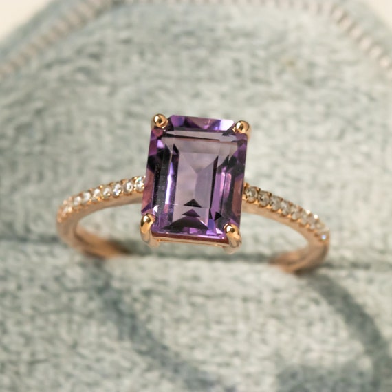 Amethyst engagement ring etsy deals