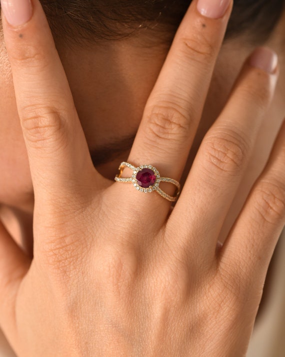Natural ruby engagement ring sale