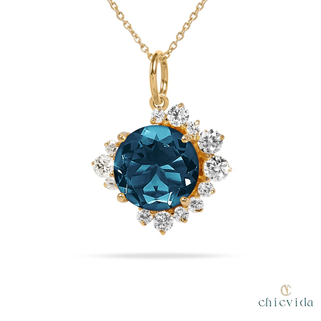 Amethyst and London Blue Topaz Pendant