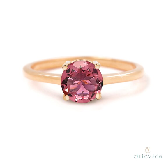 Pink tourmaline stacking ring clearance
