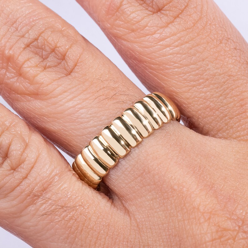 14k Gold Ring/bold Statement Gold Ring/wide Gold Band/wedding Etsy