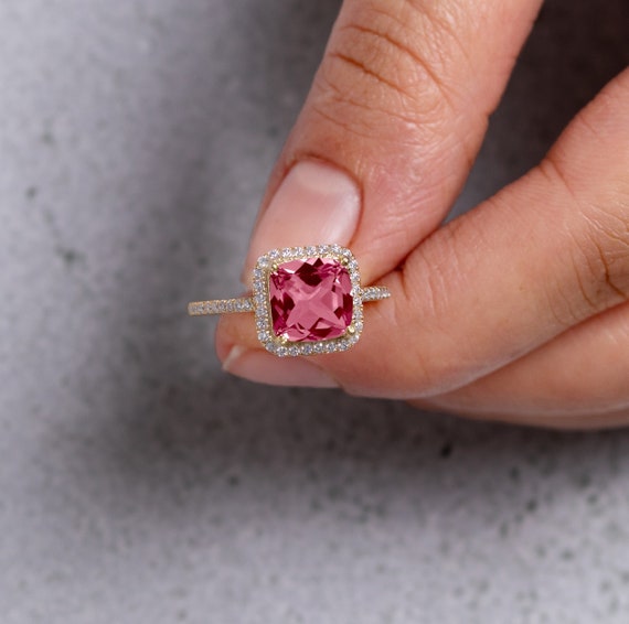 Pink tourmaline engagement best sale ring