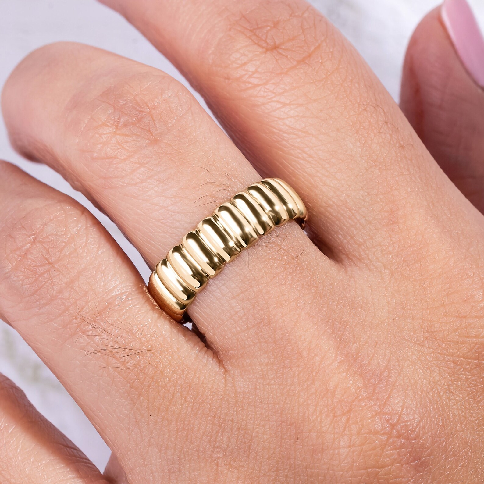 14k Gold Ring/bold Statement Gold Ring/wide Gold Band/wedding Etsy