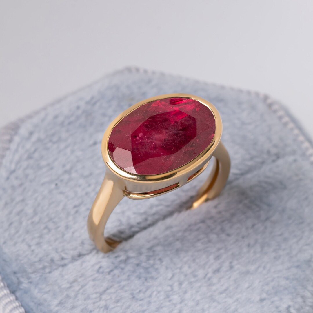 Ruby　luck Lab Created Ruby & White Cubic Zirconia Rhodium Over