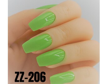 Nail wraps Lime solid color real polish strips ZZ206 street art