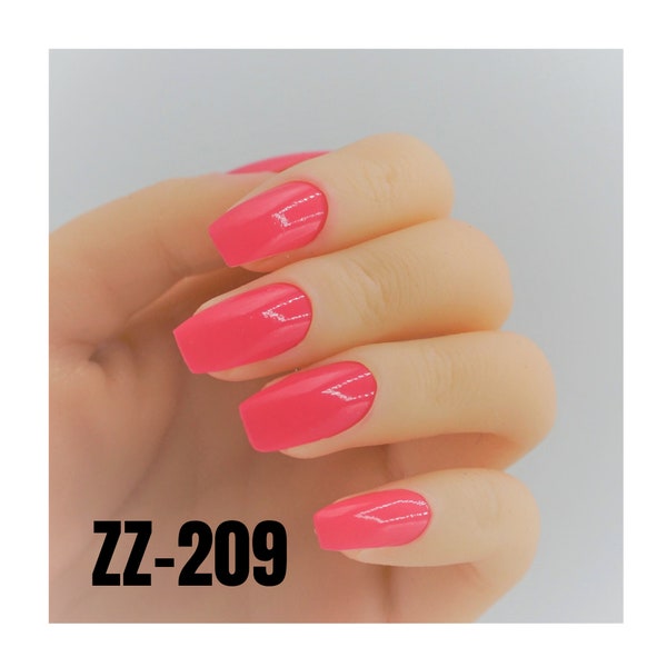 Nail wraps bright coral solid color real polish strips ZZ209 street art
