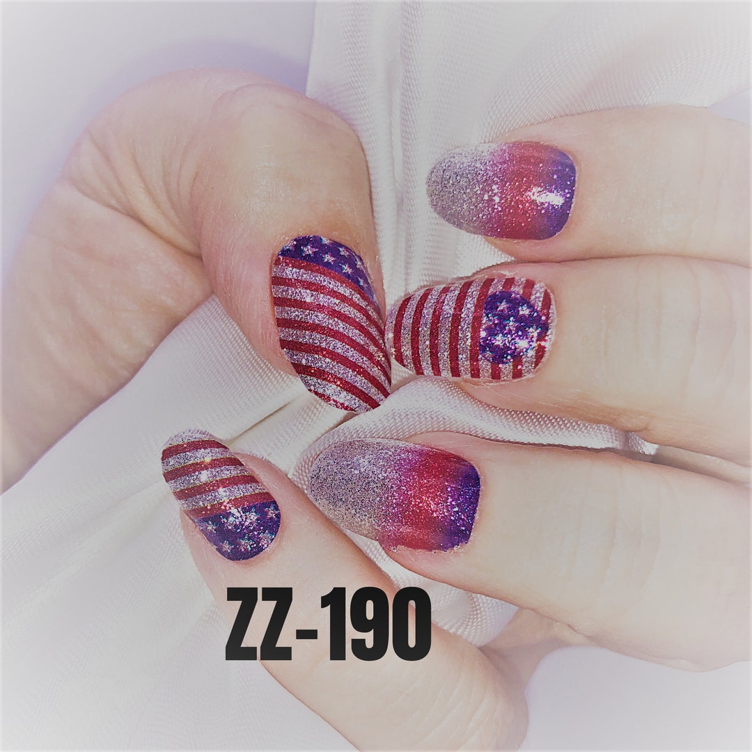 Fourth of July Red and Blue Color Nail Wraps Real Polish - Etsy Fourth of July Red and Blue Color Nail Wraps Real Polish - Etsy