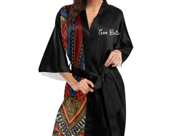 african print satin robe