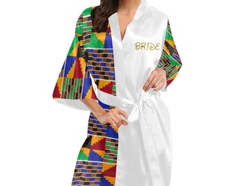 african print satin robe