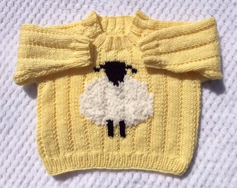 Round Neck Jumper with Fluffy Sheep