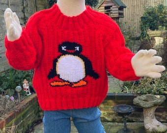 Please message me before ORDERING a Round Neck Jumper with Pingu Motif.