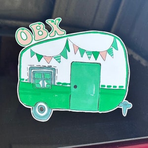 Custom OBX Outer Banks Watercolor Camper Car Vinyl Decal