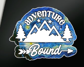 Camping Adventure Bound Travel Vinyl Decal Starry Night Sticker