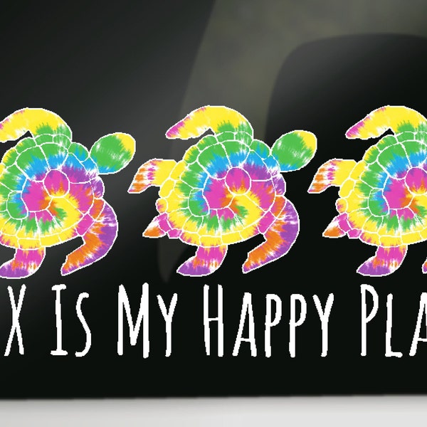 Sea Turtle OBX Is My Happy Place Vinyl Decal Outer Banks Custom