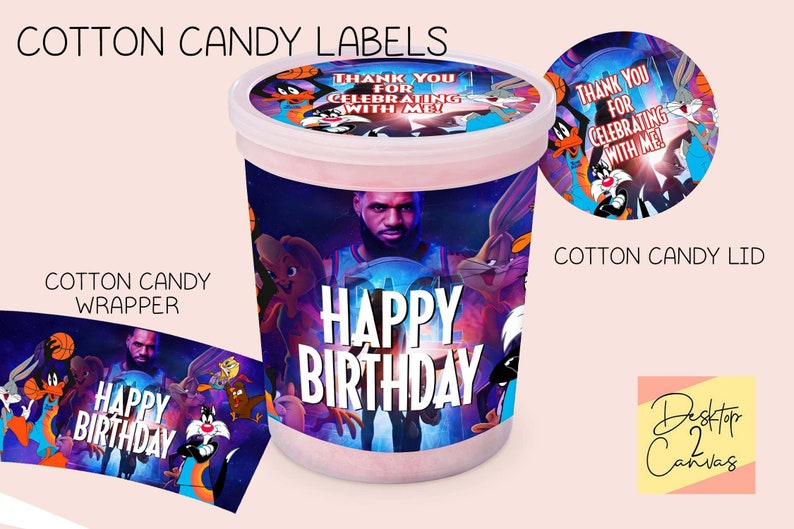 INSTANT DOWNLOAD Space Jam Cotton Candy Labels Ready to Etsy