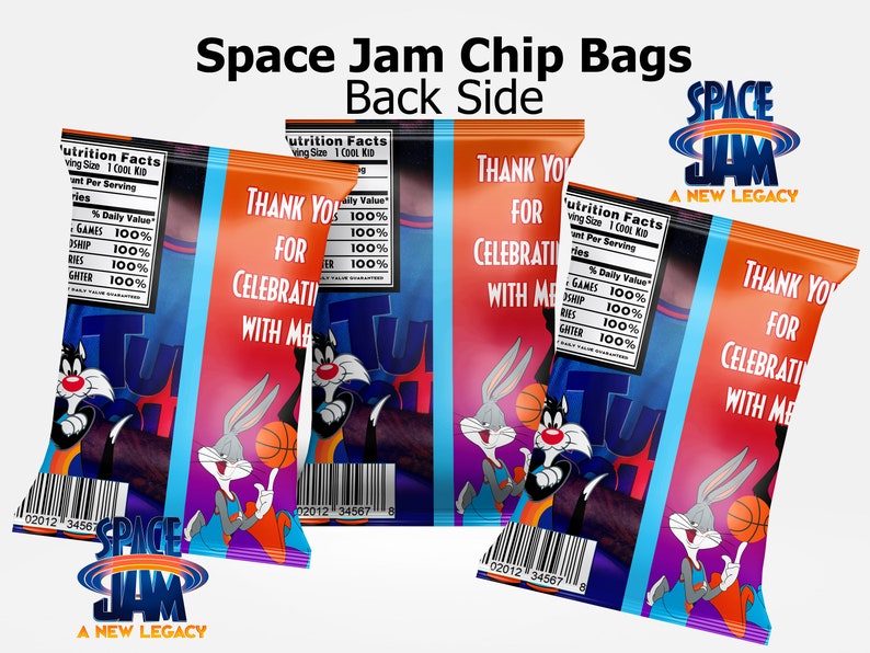 Space Jam Party Bundle Space Jam Chip Bag Candy Bar Gift Etsy