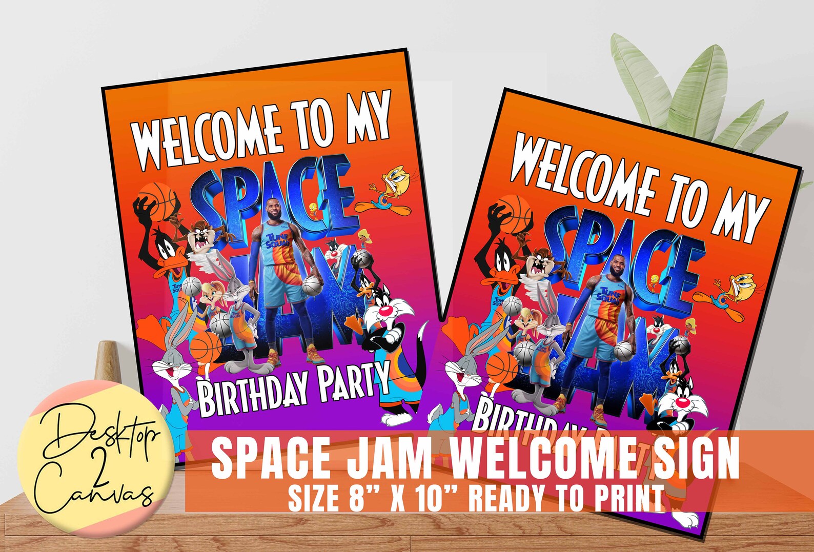 Space Jam Birthday Party Wall Decor INSTANT DOWNLOAD Space Etsy