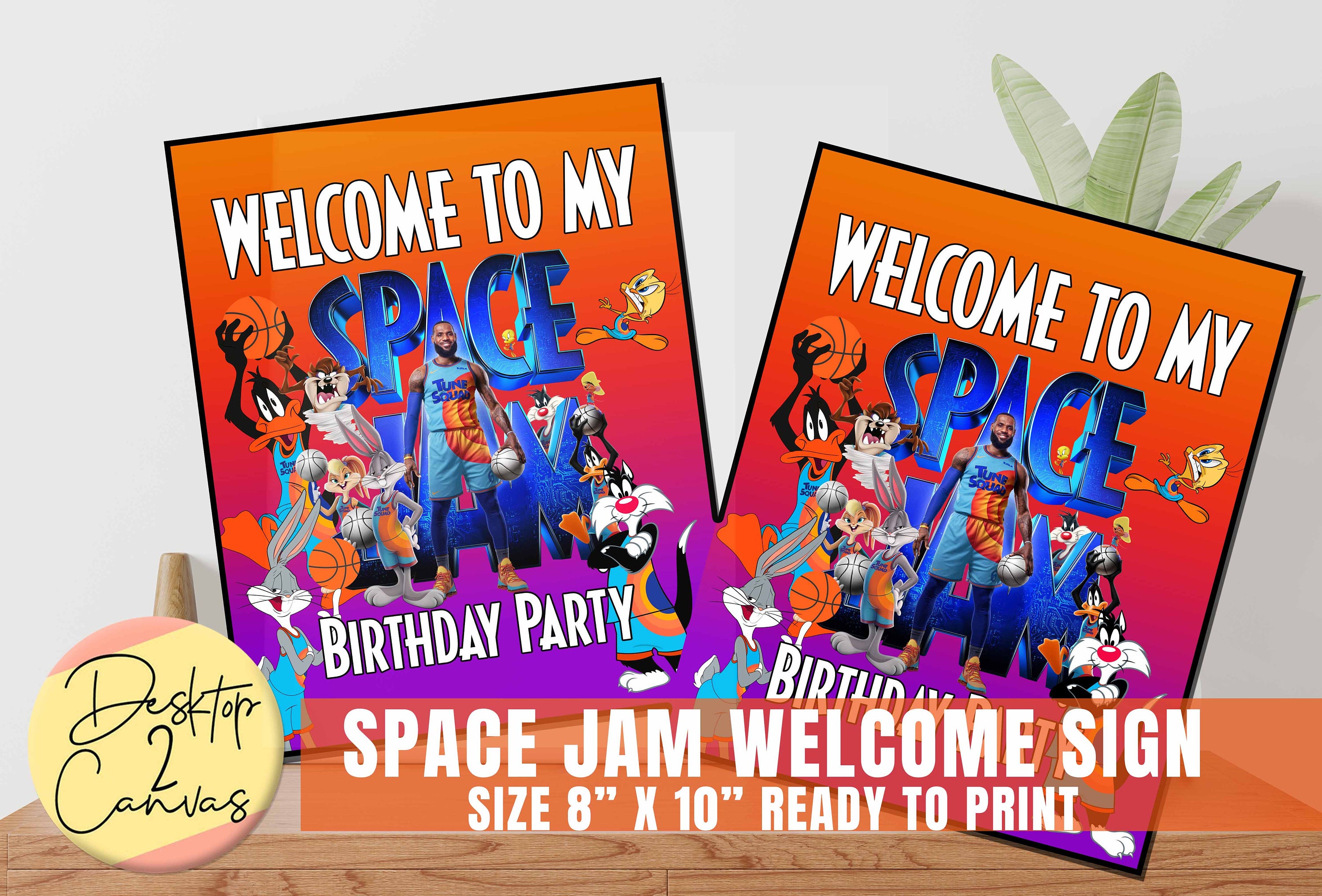 Space Jam Birthday Party Wall Decor INSTANT DOWNLOAD Space Etsy