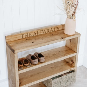 Shoes Rack Monogram Personalised Shoe Rack Handmade Wooden Shoe Rack Rustic Shoe Rack Shoe ...