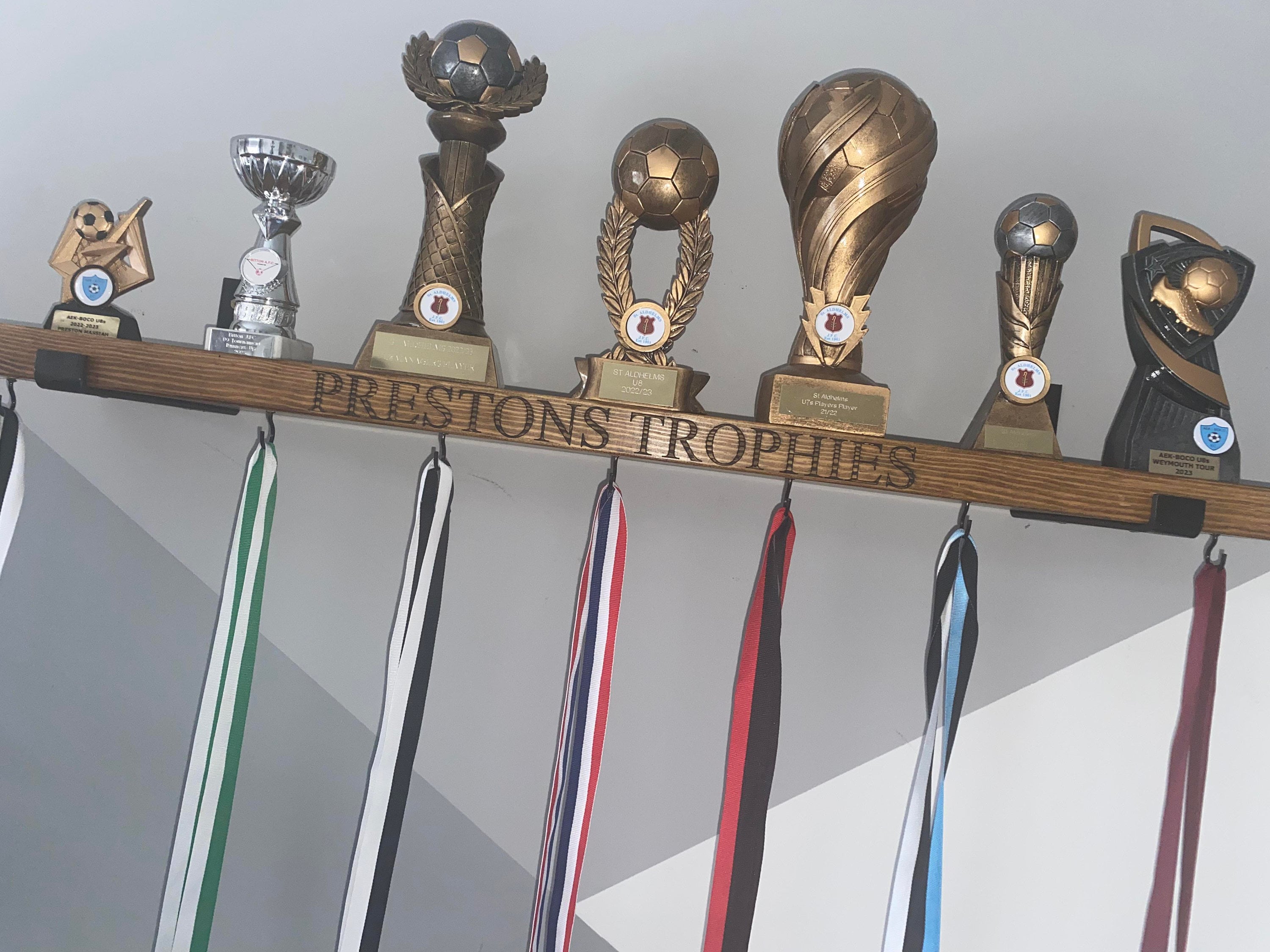 Custom Trophy Shelf by Shop Makarios- Trophy Case - Trophy Wood Shelf