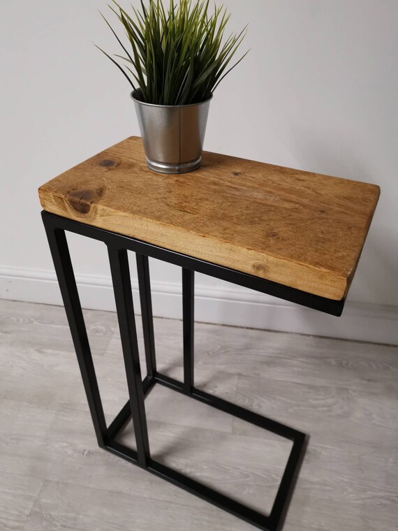 Raw wood bedside sale table