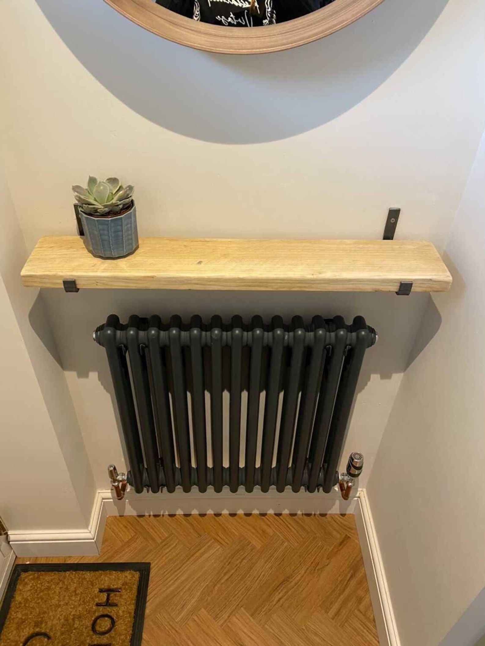 Rustic radiator scaffold board shelf with brackets 15cm x Etsy